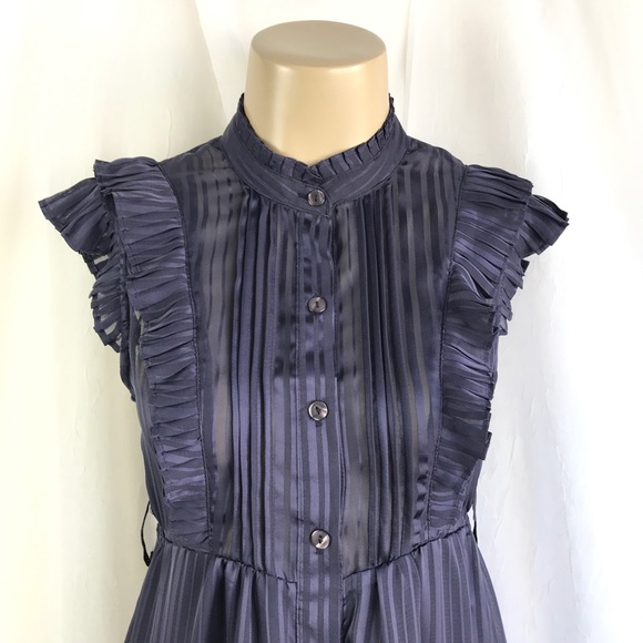 🚫SOLD🚫 NWOT 1940’s Style Navy Blue Sheer - Picture 4 of 16